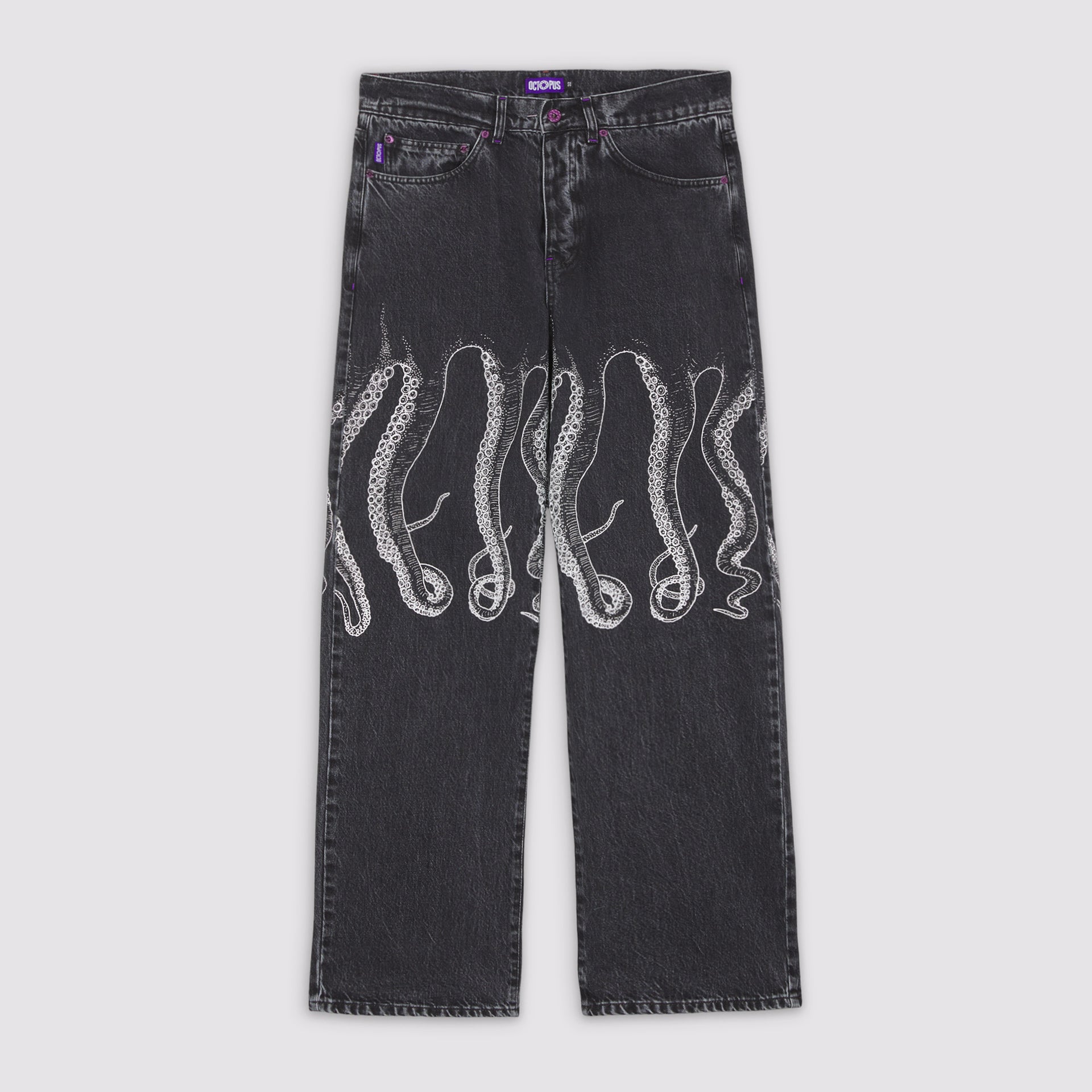 Octopus Outline Loose Denim Dark Grey