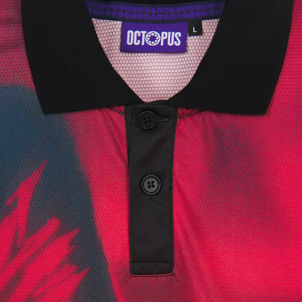 CHAINSAW MAN OCTOPUS 8TH FLOOR LS SPORT POLO BLACK
