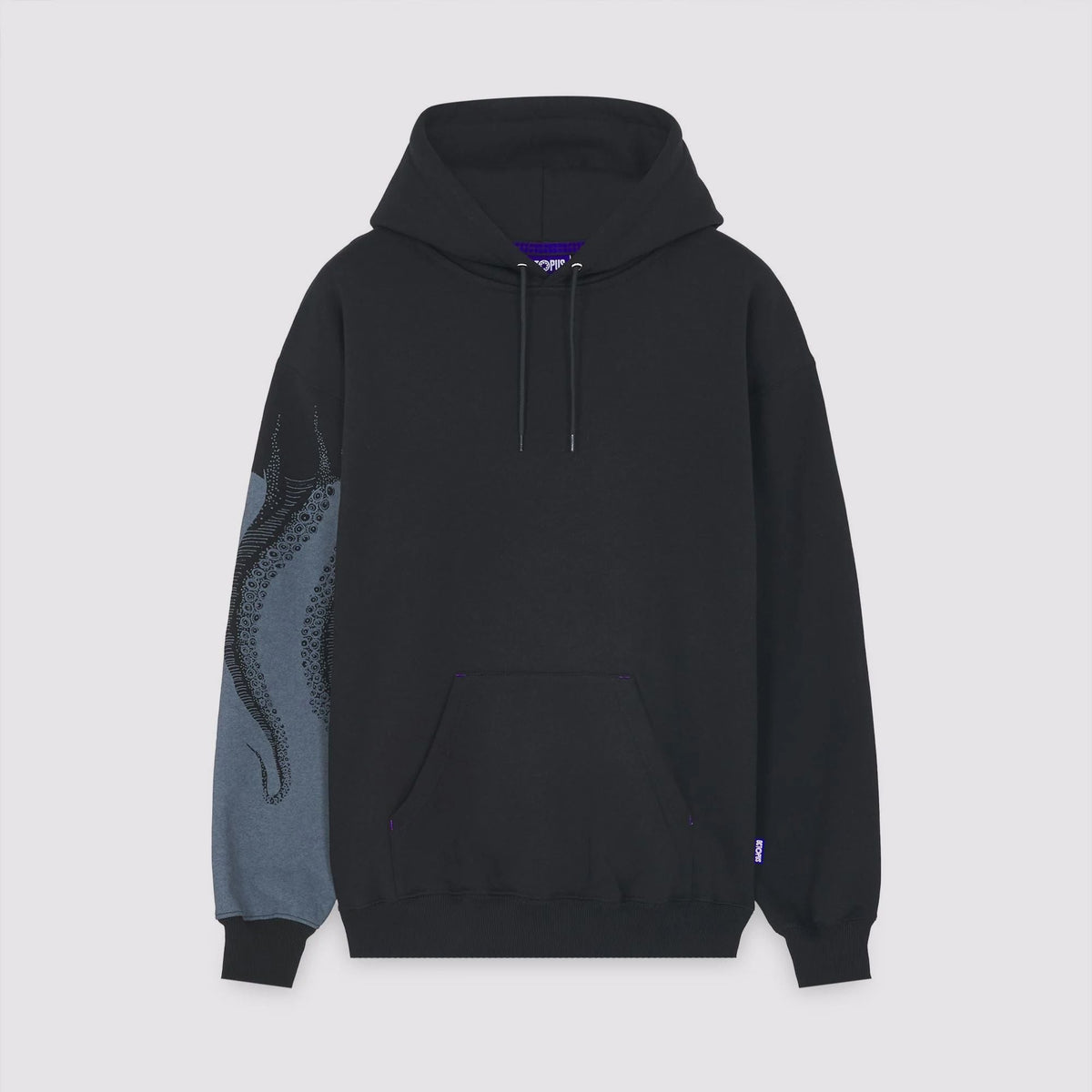 OCTOPUS SIDE HOODIE BLACK