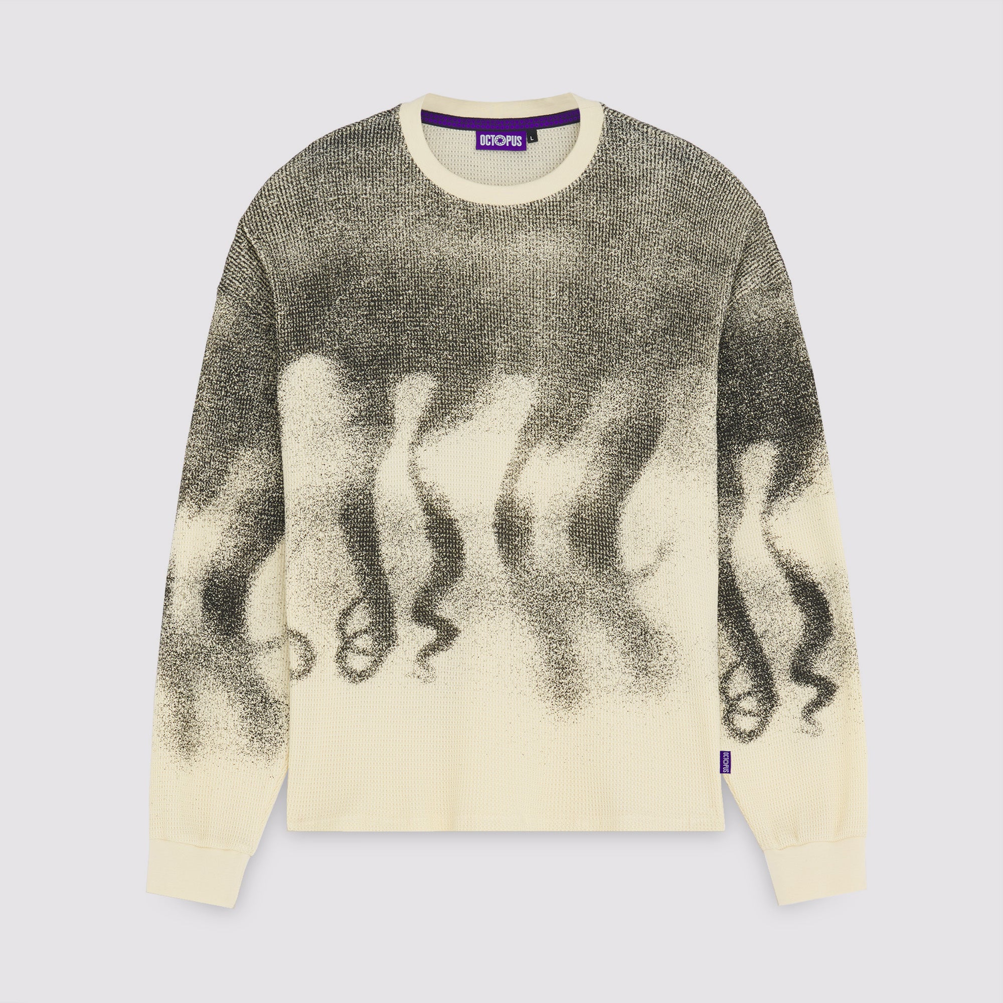 Octopus Faded Waffle Ls Tee Ivory