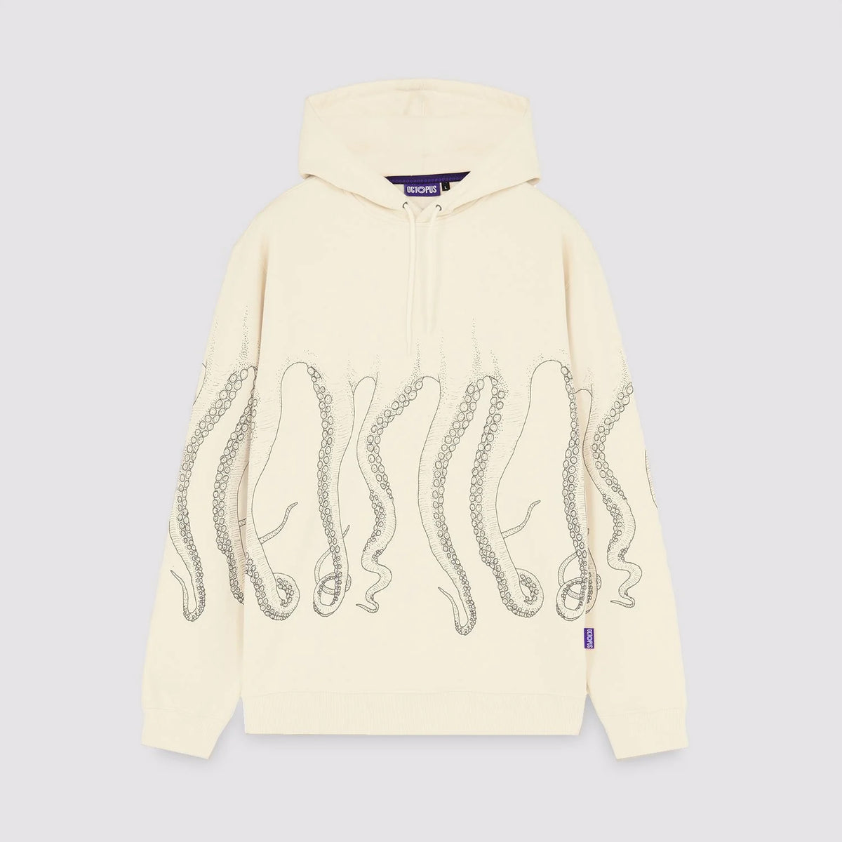 Octopus Outline Hoodie Ivory