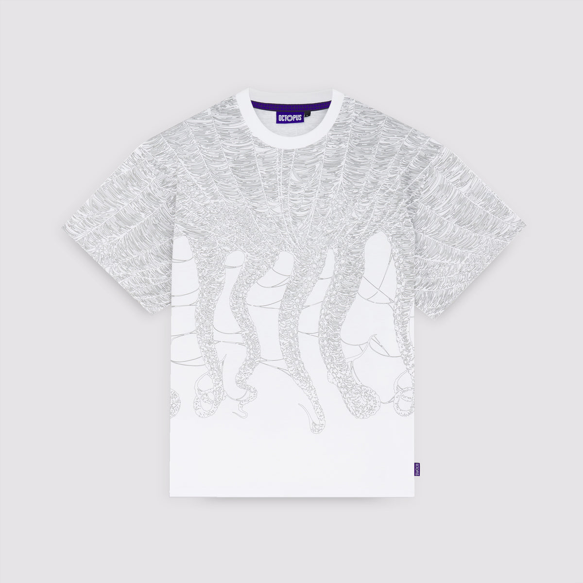 Octopus Cobweb Tee By Luca Devinu White