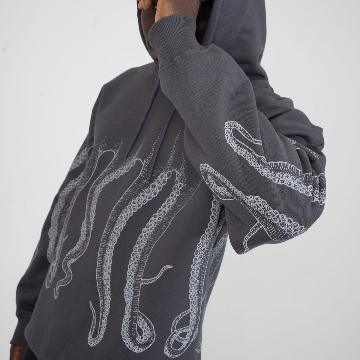 Octopus Outline Hoodie Asphalt