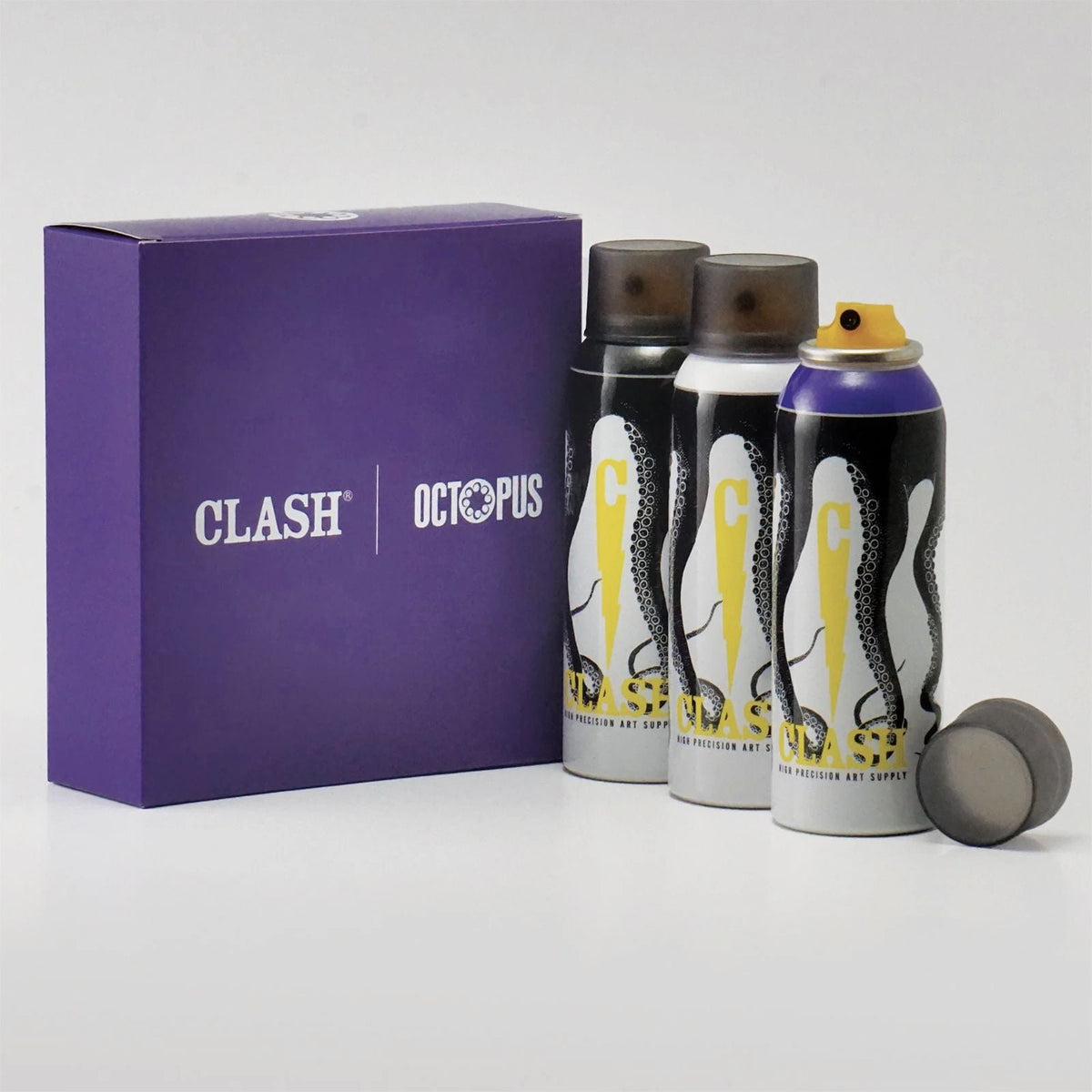 CLASH OCTOPUS 3 PACK CANS 125ML BLACK/PURPLE/WHITE MULTICOLOR
