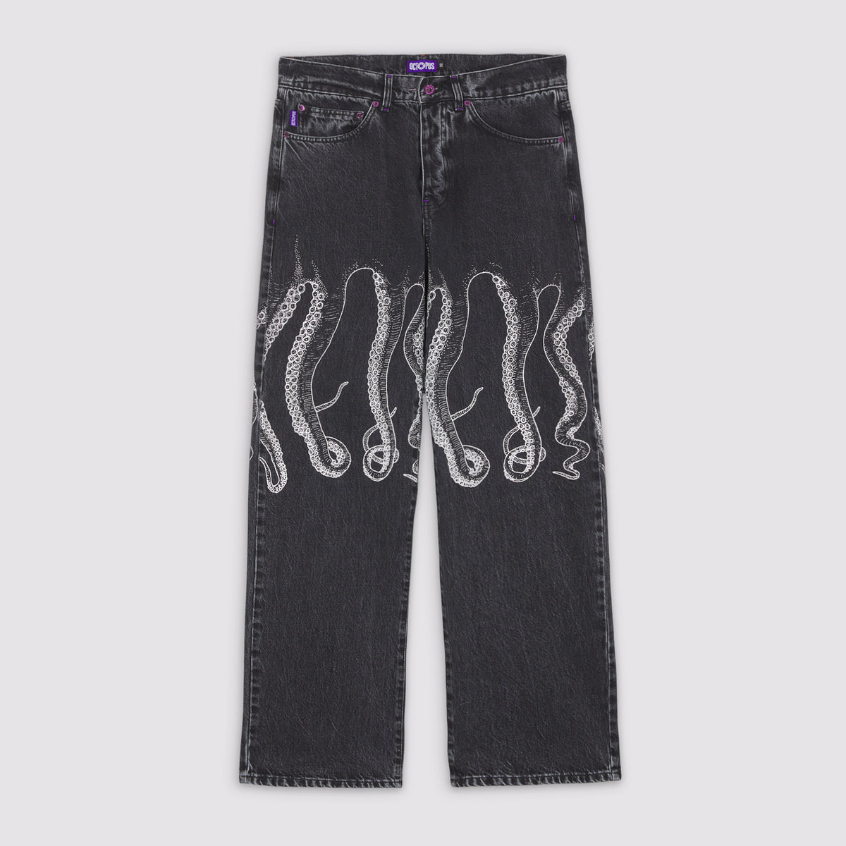 Octopus Outline Loose Denim Dark Grey