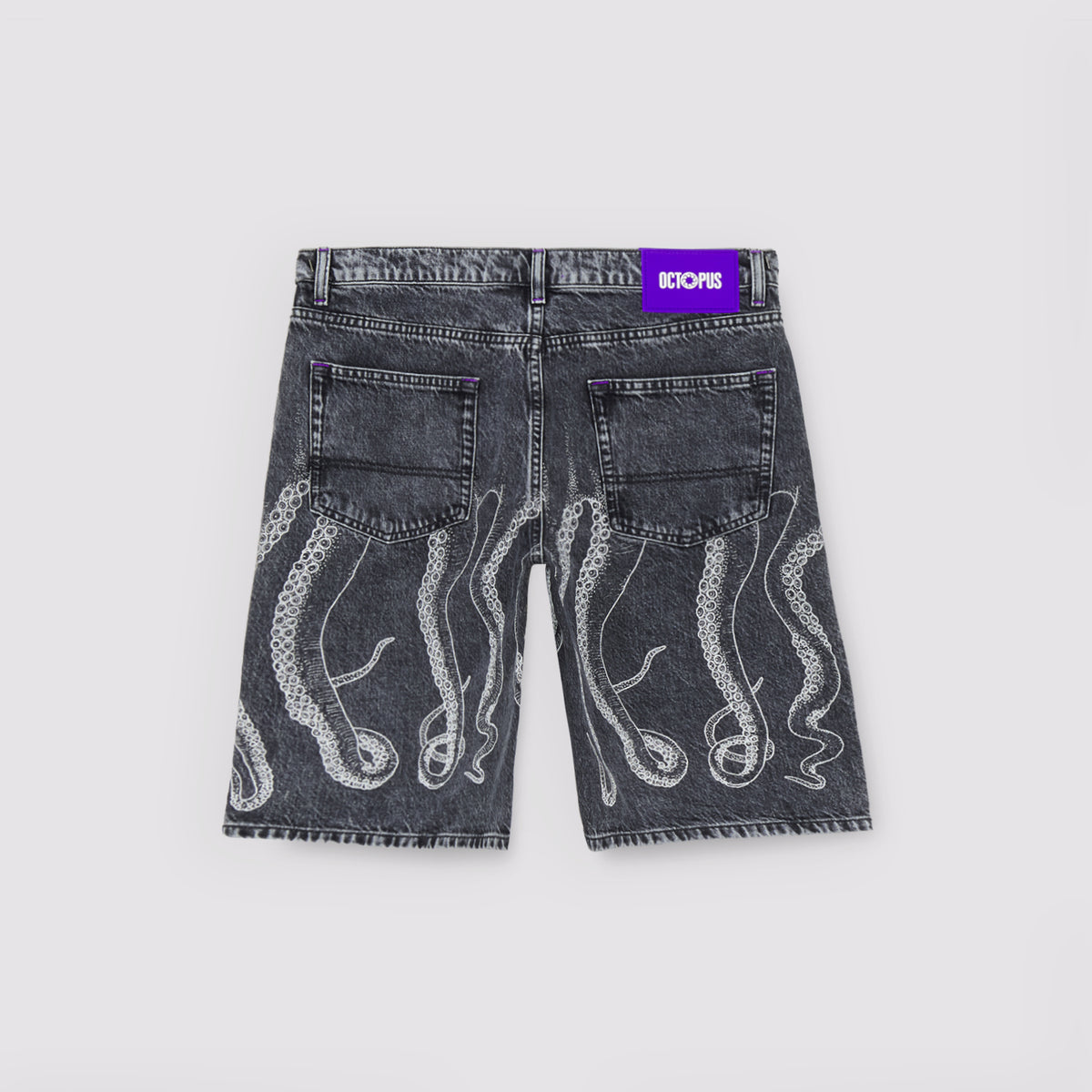 Octopus Outline Loose Shorts Dark Grey