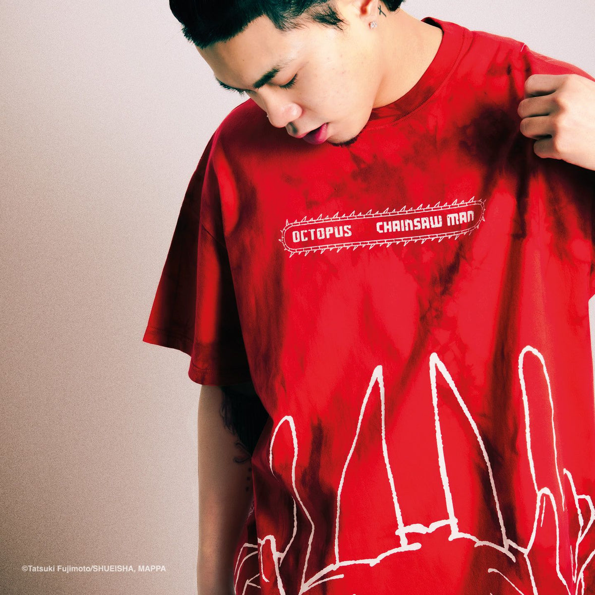 CHAINSAW MAN OCTOPUS POWER HORNS TEE MARBLE RED