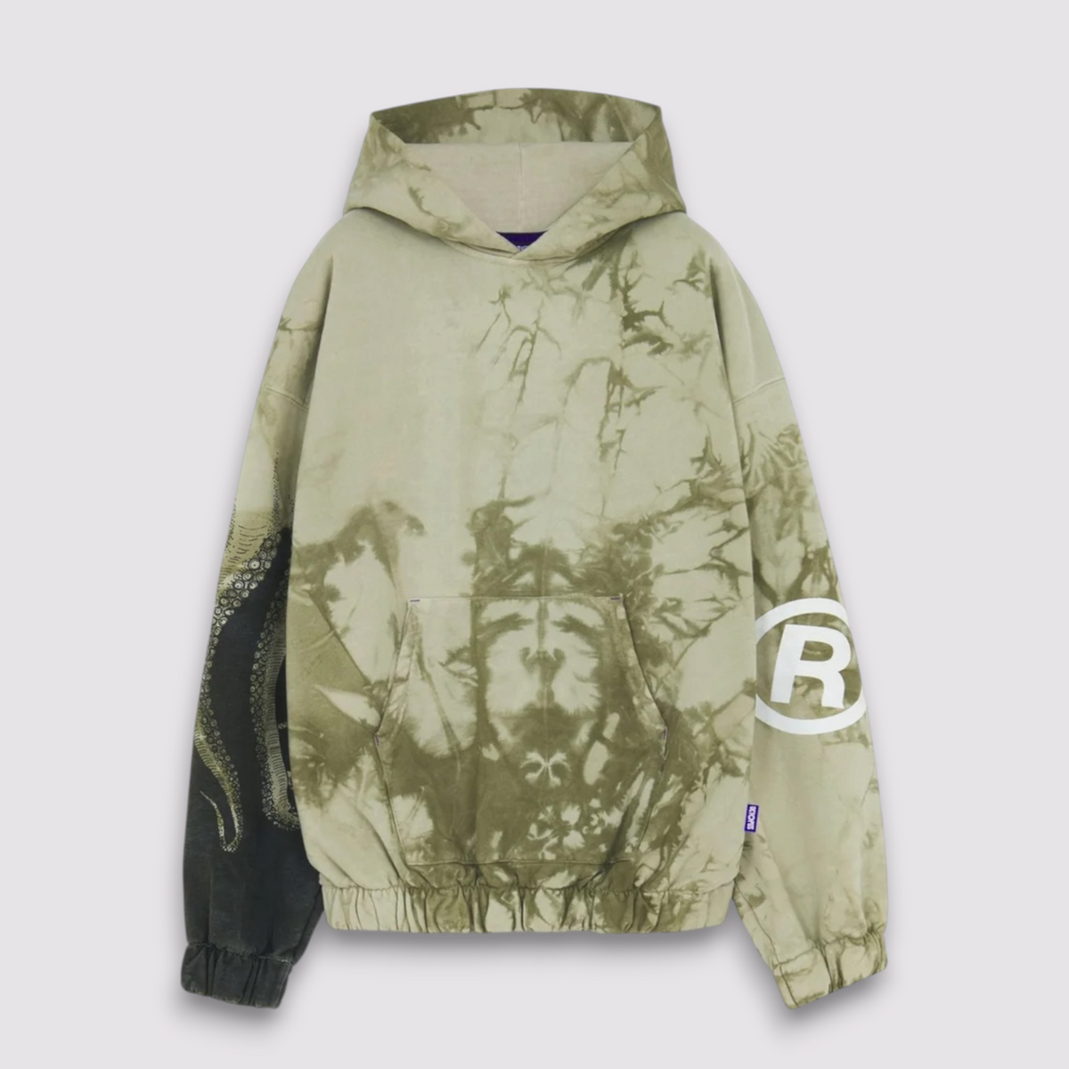OCTOPUS SIDE MARBLE HOODIE ICE